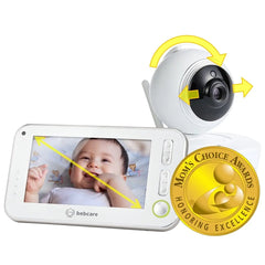 Bebcare Motion - Smart Video Baby Monitor: 4.3" Ultra-Clear Screen 360° Pan-and-Tilt Camera Temperature Sensor Motion and Sound Alert Auto Baby Tracking Camera (Without Breathing Sensor Mat)
