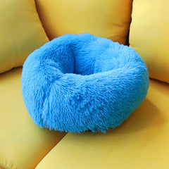 Round Plush Dog Bed for Deep Sleep - Small to Medium