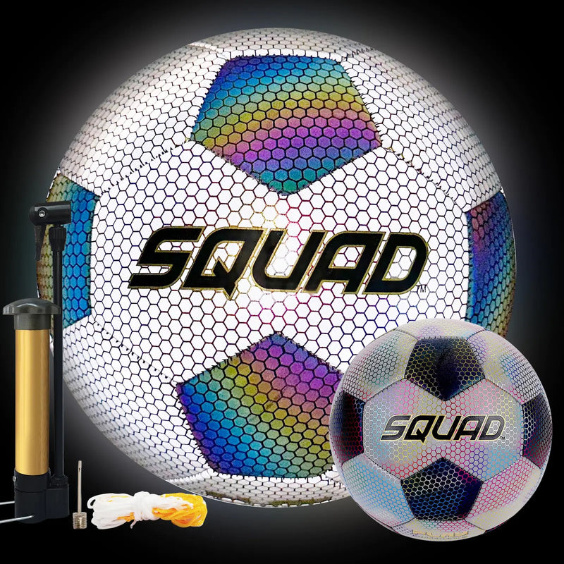 GlowSpark Soccer Ball - Holographic Night Play Size 5